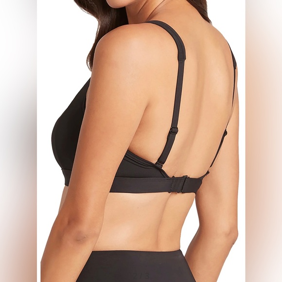 Sea Levels Swim Black Square Neck Bralette Bikini Top Size 8 (Medium) NWT - Picture 3 of 13